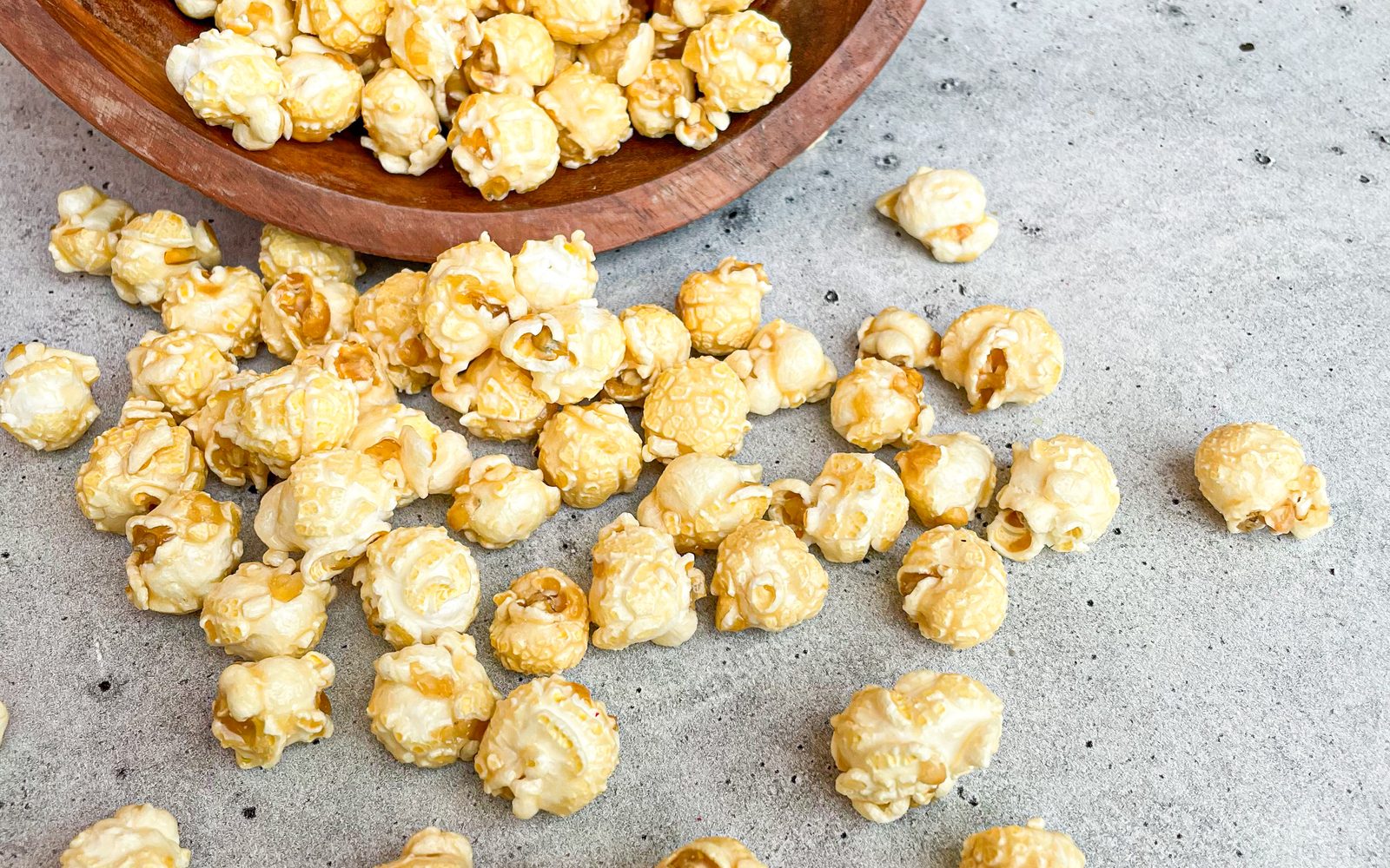 Freshly made gourmet caramel popcorn